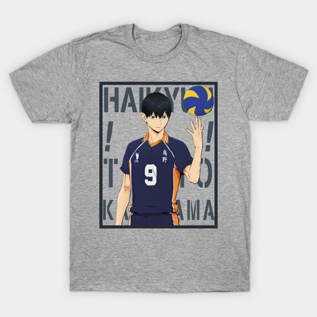 Haikyuu!!: Tobio Kageyama with Colored Background Text T-Shirt by InalZ